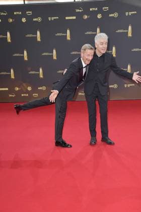 Michael Kessler und Michael Mittermeier bei der Ankunft zu der Verleihung des Deutschen Fernsehpreis in den MMC Studios in Koeln am 10.09.2025