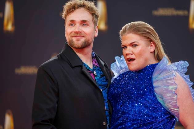 abb Knud Riepen und Gisa Flake zu Gast auf dem roten Teppich bei der Verleihung Der Deutsche Fernsehpreis 2025 in den MMC Studios am 0.09.2025 in Koeln NRW Deutschland