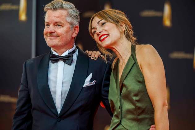 abb Andre Dietz mit Ehefrau Shari Dietz zu Gast auf dem roten Teppich bei der Verleihung Der Deutsche Fernsehpreis 2025 in den MMC Studios am 0.09.2025 in Koeln NRW Deutschland