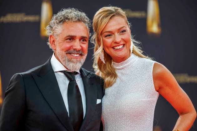 abb Roland Trettl und Miriam Hoeller zu Gast auf dem roten Teppich bei der Verleihung Der Deutsche Fernsehpreis 2025 in den MMC Studios am 0.09.2025 in Koeln NRW Deutschland