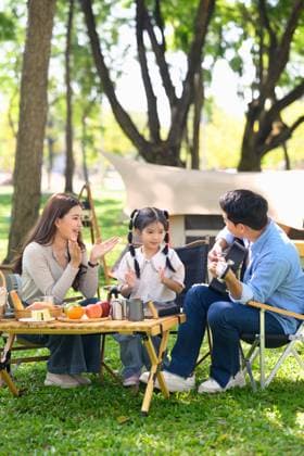 Parents and daughter camping in a forest park surrounded by nature and fresh food Parents and daughter camping in a forest park surrounded by nature and fresh food., model released, , 96802098.jpg RECORD DATE NOT STATED