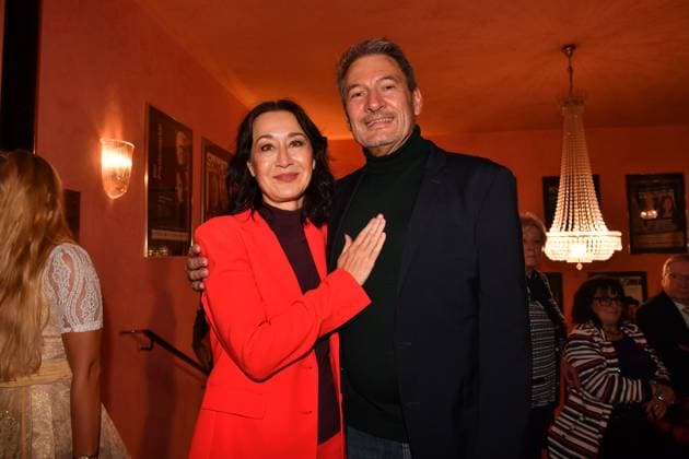 Dieter Bach mit Begleitung Premiere Achtsam Morden Komödie im Bayerischen Hof München 11. September 2025