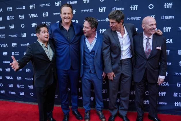 2025 Toronto International Film Festival - Easy’s Waltz TORONTO, CANADA - SEPTEMBER 11 : (L-R) Aaron Abeyta, Vince Vaughn, Nic Pizzolatto, Simon Rex, and Paul Campanella attend the premiere of ‘Easy’s Waltz’ during the 2025 Toronto International Film Festival at Princess of Wales Theatre in Toronto, Ontario, Canada on September 11, 2025. Mert Alper Dervis Anadolu Ontario Canada. Editorial use only. Please get in touch for any other usage.  Copyright: x2025xAnadoluxMertxAlperxDervisx