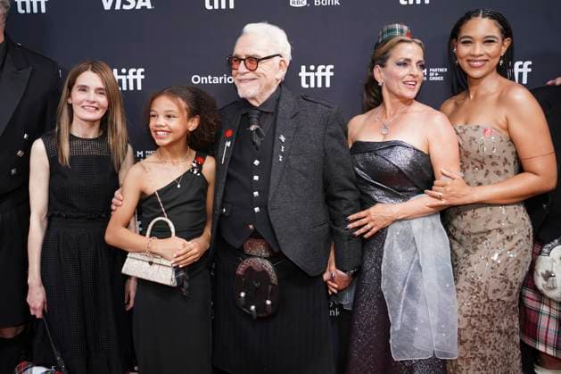 September 11, 2025, Toronto, Ontario, Canada: (L-R) Shirley Henderson, Alexandra Wilkie, Brian Cox, Nicole Ansari-Cox and Alexandra Shipp attend the red carpet for the Ã¢â‚¬ËœGlenrothanÃ¢â‚¬â ¢ premiere during the 2025 Toronto International Film Festival at Roy Thomson Hall. on September 11, 2025 in Toronto, Canada. Toronto Canada - ZUMAe321 20250911_zea_e321_022 Copyright: xLeonardoxRamirezx