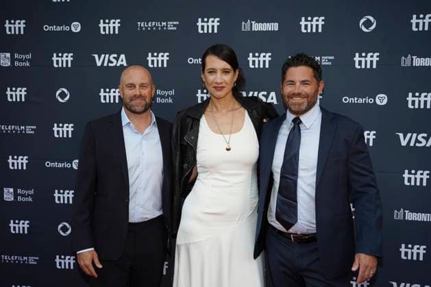 September 11, 2025, Toronto, Ontario, Canada: (L-R) Chris Lemole, Margot Hand and Tim Zarjos attend the red carpet for the Ã¢â‚¬ËœEasy s WaltzÃ¢â‚¬â ¢ premiere during the 2025 Toronto International Film Festival at Roy Thomson Hall. on September 11, 2025 in Toronto, Canada. Toronto Canada - ZUMAe321 20250911_zea_e321_128 Copyright: xLeonardoxRamirezx