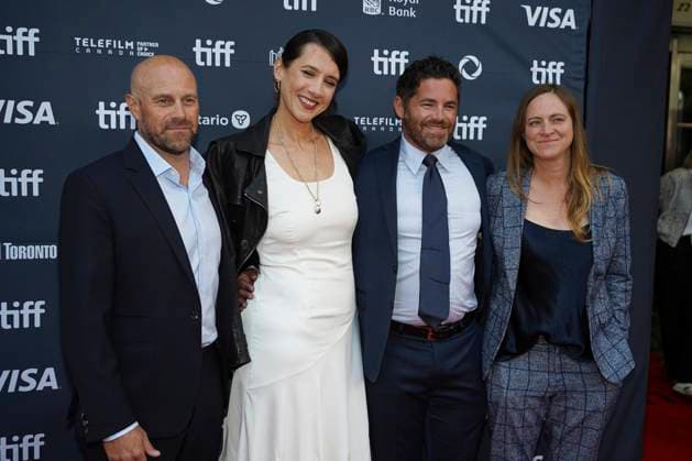 September 11, 2025, Toronto, Ontario, Canada: (L-R) Chris Lemole, Margot Hand and Tim Zajaros attend the red carpet for the Ã¢â‚¬ËœEasy s WaltzÃ¢â‚¬â ¢ premiere during the 2025 Toronto International Film Festival at Roy Thomson Hall. on September 11, 2025 in Toronto, Canada. Toronto Canada - ZUMAe321 20250911_zea_e321_140 Copyright: xLeonardoxRamirezx