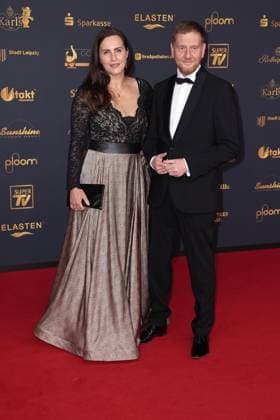Annett Hofmann und Michael Kretschmer bei der Verleihung Die Goldene Henne am 12.09.2025 in Leipzig Goldene Henne 2025 Verleihung in Leipzig