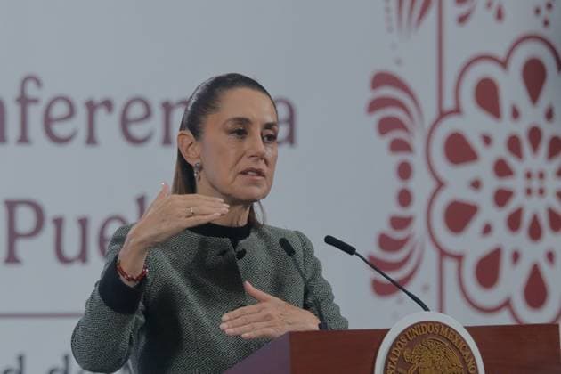 Mexico™s President Claudia Sheinbaum Holds News Conference Mexico s President Claudia Sheinbaum speaks about the budget increase for education of 7.1% over last year, 1.1 billion pesos during a news conference at National Palace. on September 12, 2025 in Mexico City, Mexico. (Photo by Carlos Santiago Eyepix Group) Copyright: xCarlosxSantiagox xEyepixxGroupx CS_12092025_170128