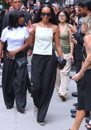 Celebs at the Calvin Klein Fashion Show Solange Knowles arrives at the Calvin Klein show during the fashion week in New York on September 12, 2025. Photo by Charles Guerin ABACAPRESS.COM New York NY  Copyright: xGuerinxCharles ABACAx