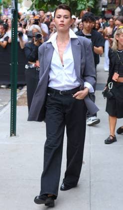 Celebs at the Calvin Klein Fashion Show Georgia Fowler arrives at the Calvin Klein show during the fashion week in New York on September 12, 2025. Photo by Charles Guerin ABACAPRESS.COM New York NY  Copyright: xGuerinxCharles ABACAx