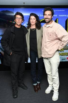 Oui Premiere Hugo Selignac, Judith Lou Levy and Antoine Lafon attending the Oui Premiere at the UGC Cine Cite Les Halles in Paris, France on September 12, 2025. Photo by Aurore Marechal ABACAPRESS.COM Paris France  Copyright: xMarechalxAurore ABACAx