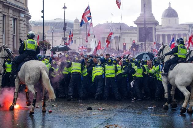 Bilder des Jahres 2025, News September 09 Unite The Kingdom Protest London, UK, 13th September 2025 - Protests clash with police during the unite the kingdom protest., Credit:Alex Day Avalon  Copyright: xAlexxDayx xAvalonx 1036978678