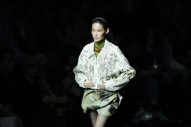 BEIJING, CHINA - SEPTEMBER 14: A model walks the runway at the CHNNYU & ZAKER collection by designers Chen Yu and Koji Udo on day 10 of China Fashion Week AW25 Collection at 798Â·751 PARK on September 14, 2025 in Beijing, China.  Copyright: xChinaxNewsxServicex 111590828303