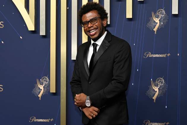 David McMillan, nominee for outstanding Limited or Anthology Series arrives for the 77th annual Primetime Emmy Awards at the Peacock Theater in Los Angeles on Sunday, September 14, 2025.  LAP20250914711454 JohnxMcCoy