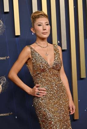 Dichen Lachman arrives for the 77th annual Primetime Emmy Awards at the Peacock Theater in Los Angeles on Sunday, September 14, 2025.  LAP2025091461 CHISxCHEW