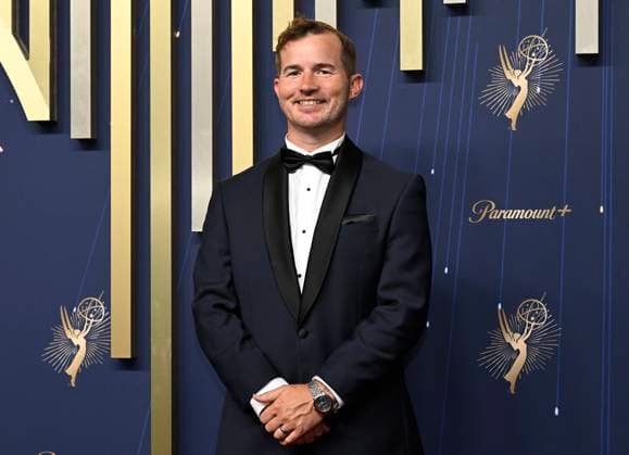 Daniel O Brien arrives for the 77th annual Primetime Emmy Awards at the Peacock Theater in Los Angeles on Sunday, September 14, 2025.  LAP20250914730 JohnxMcCoy