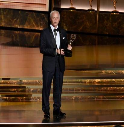 Dan Gilroy accepts the Outstanding Writing for a Drama Series award for Andor onstage at the 77th annual Primetime Emmy Awards at the Peacock Theater in Los Angeles on Sunday, September 14, 2025.  LAP2025091480471 JIMxRUYMEN