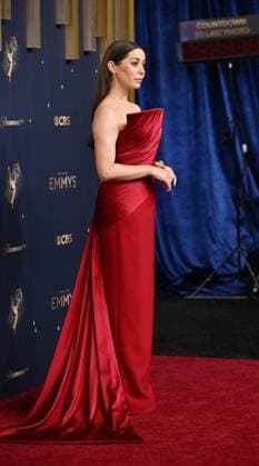 Cristin Milioti arrives for the 77th annual Primetime Emmy Awards at the Peacock Theater in Los Angeles on Sunday, September 14, 2025.  LAP20250914126 CHISxCHEW