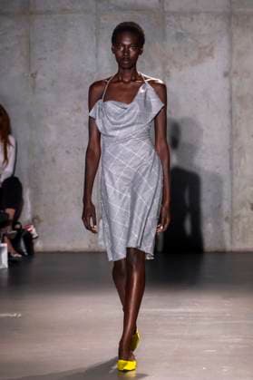 Bach Mai - Runway - Spring 2026, New York Fashion Week, USA - 14 Sep 2025 A model walks the runway for the Bach Mai fashion show during the Spring 2026 New York Fashion Week at Genesis House in New York City. New York United States Copyright: xRonxAdarx xSOPAxImagesx _radar_mai_20250914_21002