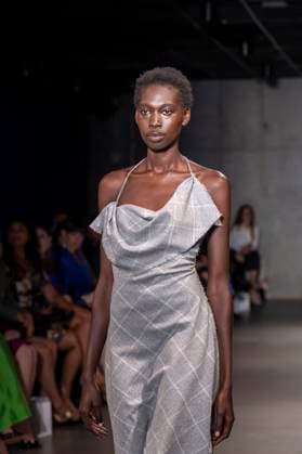 Bach Mai - Runway - Spring 2026, New York Fashion Week, USA - 14 Sep 2025 A model walks the runway for the Bach Mai fashion show during the Spring 2026 New York Fashion Week at Genesis House in New York City. New York United States Copyright: xRonxAdarx xSOPAxImagesx _radar_mai_20250914_21013