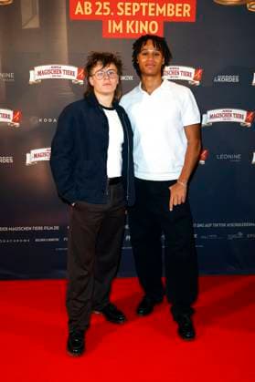 Jakob Weingärtner und Noel Diop bei der Premiere des Kinofilms Die Schule der magischen Tiere 4 in der Lichtburg. Essen, 14.09.2025