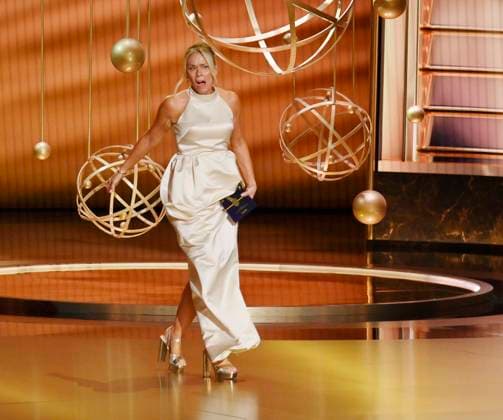 Leanne Morgan appears onstage at the 77th annual Primetime Emmy Awards at the Peacock Theater in Los Angeles on Sunday, September 14, 2025.  LAP20250914916 JIMxRUYMEN
