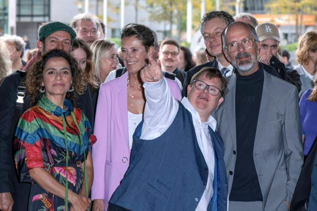 Sesede Terziyan, Gisi Herbst, Nico Randel und Christoph Maria Herbst bei der Premiere des Kinofilms Ganzer halber Bruder im Cinedom. Köln, 15.09.2025