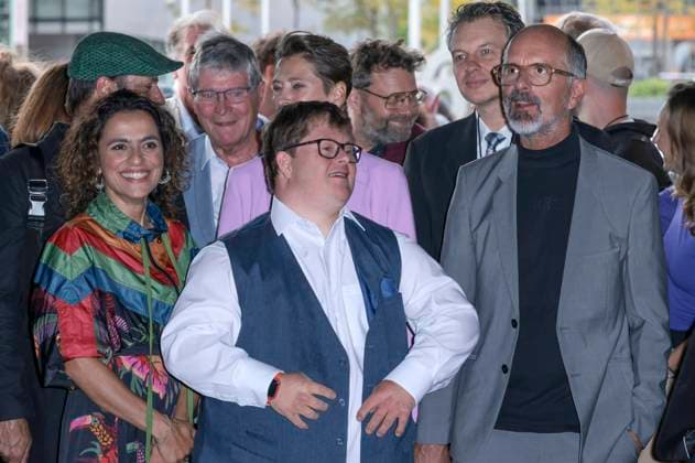 Sesede Terziyan, Nico Randel und Christoph Maria Herbst bei der Premiere des Kinofilms Ganzer halber Bruder im Cinedom. Köln, 15.09.2025