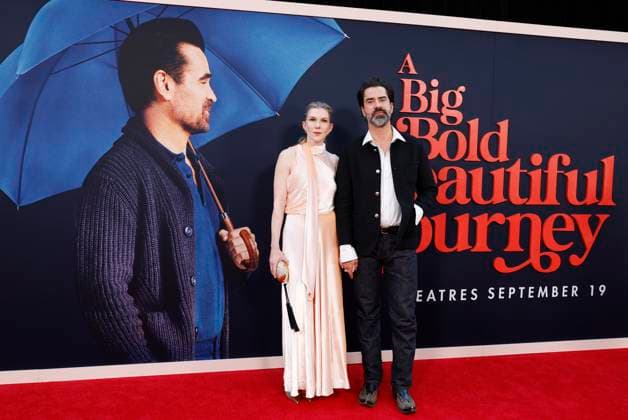 Lily Rabe and Hamish Linklater arrive on the red carpet at the A Big Bold Beautiful Journey New York Premiere at AMC Lincoln Square Theater on Monday, September 15, 2025 in New York City  NYP20250915166 JOHNxANGELILLO