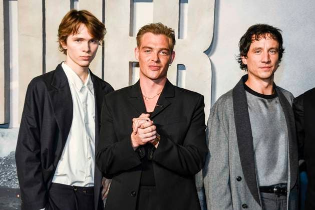 abb Yoran Leicher, David Schuetter, und Laurence Rupp zu Gast auf dem roten Teppich bei der Welt Premiere des Amazon Films Der Tiger im Kino in der Kulturbrauerei, Berlin am 15.09.2025