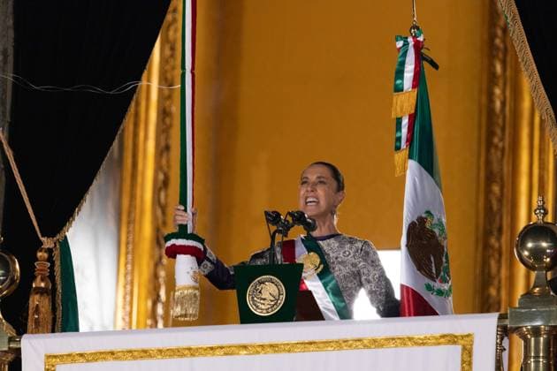 September 15, 2025, Mexico City, Mexico: Claudia Sheinbaum Pardo became the first woman president in Mexico to lead the Ã¢â‚¬oeEl GritoÃ¢â‚¬Â (Cry of Independence) celebration. The historical moment took place at the main square in the capital of the country in front of thousands of people. The mandatory was accompanied by her husband, the physicist Jesus Maria Tarriba. Mexico City Mexico - ZUMAl178 20250915_znp_l178_003 Copyright: xCristianxLeyvax