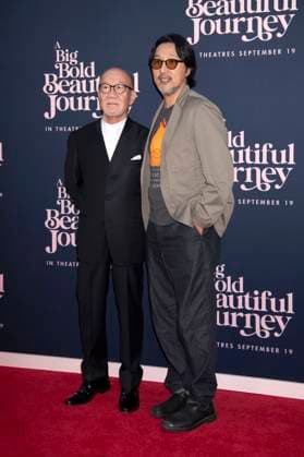 Joe Hisaishi und Kogonada bei der Premiere des Kinofilms A Big Bold Beautiful Journey im AMC Lincoln Square. New York, 15.09.2025