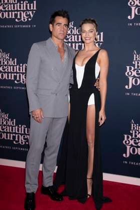 Colin Farrell und Margot Robbie bei der Premiere des Kinofilms A Big Bold Beautiful Journey im AMC Lincoln Square. New York, 15.09.2025