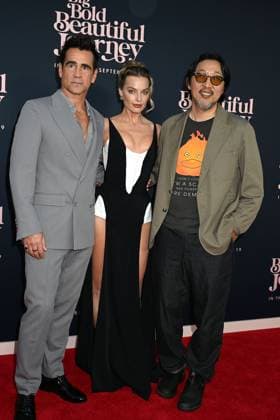 The US Premier of A Big Bold Beautiful Journey Colin Farell, Margot Robbie, in a Mugler black dress and Kogonada attend The US Premier of A Big Bold Beautiful Journey on September 15, 2025 at the AMC Lincoln Square in New York, New York, USA., Credit:Robin Platzer Avalon United States of America, New York, New York  Copyright: xRobinxPlatzerx xAvalonx 1037675679