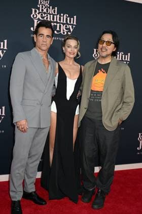 The US Premier of A Big Bold Beautiful Journey Colin Farell, Margot Robbie, in a Mugler black dress and Kogonada attend The US Premier of A Big Bold Beautiful Journey on September 15, 2025 at the AMC Lincoln Square in New York, New York, USA., Credit:Robin Platzer Avalon United States of America, New York, New York  Copyright: xRobinxPlatzerx xAvalonx 1037675685