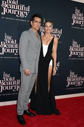 The US Premier of A Big Bold Beautiful Journey Colin Farell and Margot Robbie in a Mugler black dress attends The US Premier of A Big Bold Beautiful Journey on September 15, 2025 at the AMC Lincoln Square in New York, New York, USA., Credit:Robin Platzer Avalon United States of America, New York, New York  Copyright: xRobinxPlatzerx xAvalonx 1037675693