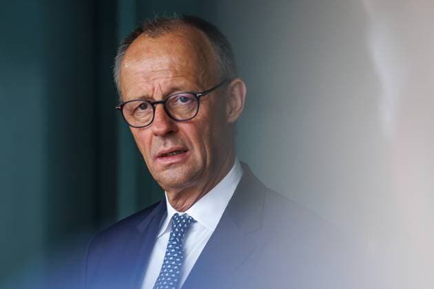 BK Merz begruesst den Präsidenten der Republik Polen, Karol Nawrocki Bundeskanzler Friedrich Merz (CDU) begruesst den Präsidenten der Republik Polen, Karol Nawrocki, im Bundeskanzleramt in Berlin am 16.09.2025. Berlin Berlin Deutschland Bundeskanzleramt *** BK Merz welcomes the President of the Republic of Poland, Karol Nawrocki Federal Chancellor Friedrich Merz CDU welcomes the President of the Republic of Poland, Karol Nawrocki, at the Federal Chancellery in Berlin on 16 09 2025 Berlin Berlin Germany Federal Chancellery