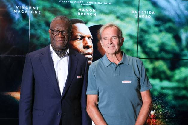Muganga Premiere - Paris 2018 Nobel Peace Prize winner, Dr. Denis Mukwege and Guy Cadière attend the photocall for the premiere of Muganga held at the UGC Les Halles in Paris, France on September 16, 2025. Photo by David Boyer ABACAPRESS.COM Paris France  Copyright: xBoyerxDavid ABACAx