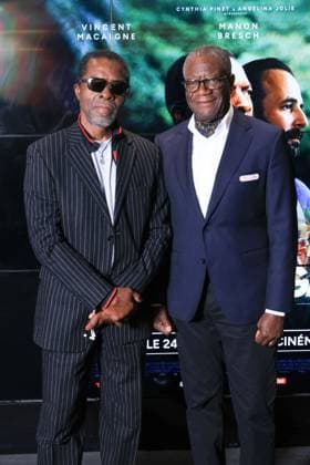 Muganga Premiere - Paris Isaach de Bankolé and 2018 Nobel Peace Prize winner, Dr. Denis Mukwege attend the photocall for the premiere of Muganga held at the UGC Les Halles in Paris, France on September 16, 2025. Photo by David Boyer ABACAPRESS.COM Paris France  Copyright: xBoyerxDavid ABACAx
