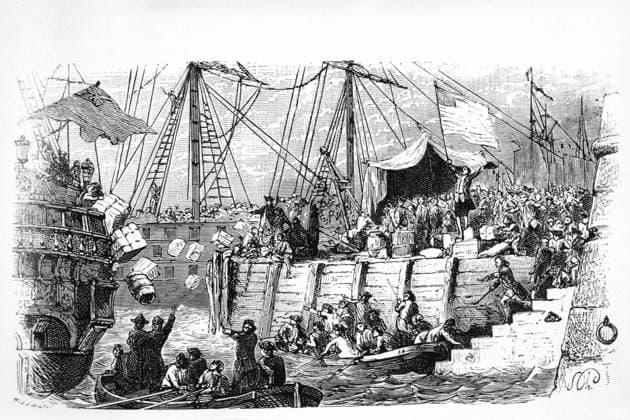 Boston Tea Party, protest, American Revolution, April 7, 2014 - Boston Tea Party, 1773 Copyright: xJTxVintagex