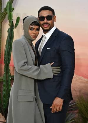 Teyana Taylor and Aaron Pierre attends One Battle After Another London Premiere at the Odeon Luxe Leicester Square, England. UK. Tuesday 16th September 2025 Copyright: xJamesxWarrenx adyv1228