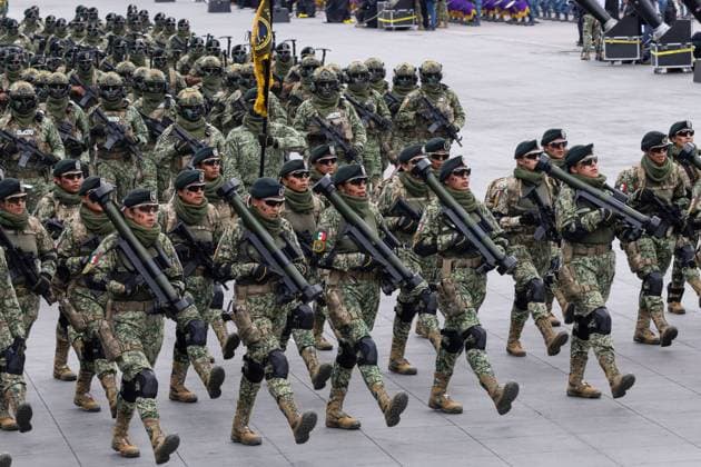 September 16, 2025, Mexico City, Mexico: The military parade commemorating Mexico s Independence Day took place, led by President Claudia Sheinbaum Pardo, accompanied by the Secretary of the Navy, Raymundo Pedro Morales Angeles, and the Secretary of Defense, Ricardo Trevilla Trejo, among other officials..Approximately 16,000 members of the various federal armed forces participated in the event, marching from the Plaza de la Constitucio³n to the military camp Marte. Mexico City Mexico - ZUMAl178 20250916_znp_l178_100 Copyright: xCristianxLeyvax