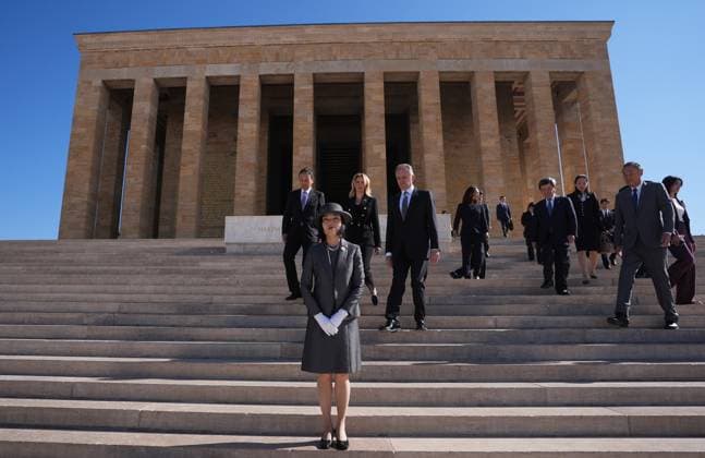 Princess Akiko of Mikasa visits Anitkabir in Ankara ANKARA, TURKIYE - SEPTEMBER 17: Princess Akiko of Mikasa visits Anitkabir, mausoleum of Turkish Republic s Founder Mustafa Kemal Ataturk, in Ankara, Turkiye on September 17, 2025. Evrim Aydin Anadolu Ankara Turkey. Editorial use only. Please get in touch for any other usage.  Copyright: x2025xAnadoluxEvrimxAydinx