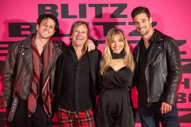 Steve Norman, saxophonist with New Romantic icons Spandau Ballet, arrives with his children Jaco (left) and Lara (right) and a guest at the Design Museum for the opening of the exhibition on the legendary Blitz Club.  Copyright: xCRISTINAxMASSEIx xipa-agency.netx xx IPA_Agency_IPA65060805