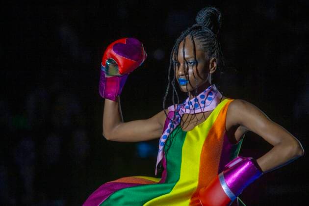 September 18, 2025, Madrid, Madrid, Spain: A model walks the runway for Agatha Ruiz de la Prada s Spring Summer 2026 collection during the 40th Mercedes-Benz Fashion Week in Madrid. Madrid Spain - ZUMAs296 20250918_znp_s296_007 Copyright: xLuisxSotox