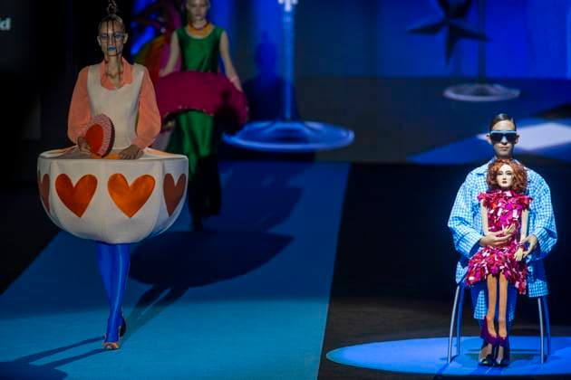 September 18, 2025, Madrid, Madrid, Spain: A woman holds an Agatha Ruiz de la Prada doll during the Agatha Ruiz de la Prada Spring Summer 2026 collection runway show during the 40th Mercedes-Benz Fashion Week in Madrid. Madrid Spain - ZUMAs296 20250918_znp_s296_012 Copyright: xLuisxSotox