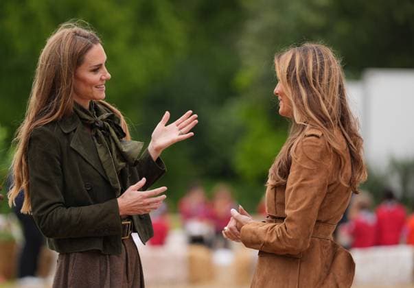 The Princess of Wales and Melania Trump meet Scouts The Princess of Wales and Melania Trump meet members of the Scouts Squirrels programme in Frogmore Gardens on the final day of US President Donald Trump s second state visit to the UK, at Windsor Castle, Windsor, Berkshire, UK, on the 18th September 2025. Picture by Yui Mok WPA-Pool Windsor Windsor Castle Berkshire United Kingdom  WHA-0803