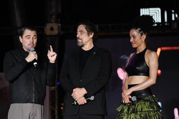 One Battle After Another Red Carpet (L-R) Leonardo DiCaprio, Benicio del Toro and Chase Infiniti attend the red carpet for ˜One Battle After Another™ fan event at Toreo Parque Central. on September 18, 2025 in Mexico City, Mexico. Mexico City CDMX Mexico Copyright: xCarlosxTischlerx