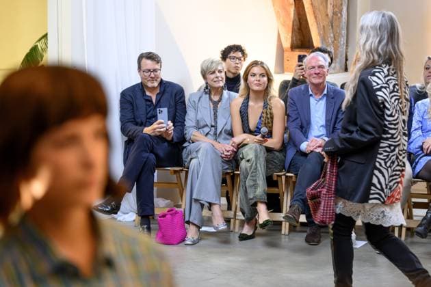Amsterdam, The Netherlands, 2025-09-18 17:57:43 AMSTERDAM, September 18, 2025, Studio Noorderfabriek, My Lima Lima Fashion Show, a unique event where fashion, sustainability, and social impact converge. PHOTO: NLBeeld Patrick van Emst. Pictured: Eloise van Oranje with Prince Constantijn and Princess Laurentiien. Credit: NL Beeld Patrick van Emst  Copyright: xx x