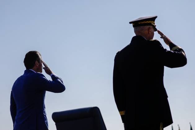 US Secretary of War Pete WASHINGTON D.C., UNITED STATES - SEPTEMBER 19: US Secretary of War Pete Hegseth (L) and US Army Chief of Staff General Randy George (R) Attend the 2025 National POW - MIA Recognition Day ceremony at the Pentagon in Washington, DC on September 19, 2025, in Washington DC, United States. Yasin Ozturk Anadolu Washington D.C. United States. Editorial use only. Please get in touch for any other usage.  Copyright: x2025xAnadoluxYasinxOzturkx